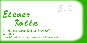 elemer kolla business card